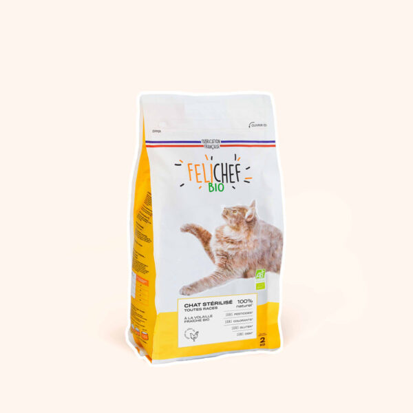 FELICHEF – Biologisch kattenvoer – voor de Gesteriliseerde kat 2KG